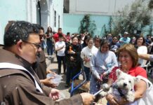 Bendición de las mascotas en Lima durante la Fiesta de San Francisco de Asís