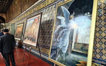 Exposición y venta de pinturas religiosas del artista Luis Guardamino en el Museo San Francisco de Lima